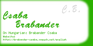 csaba brabander business card